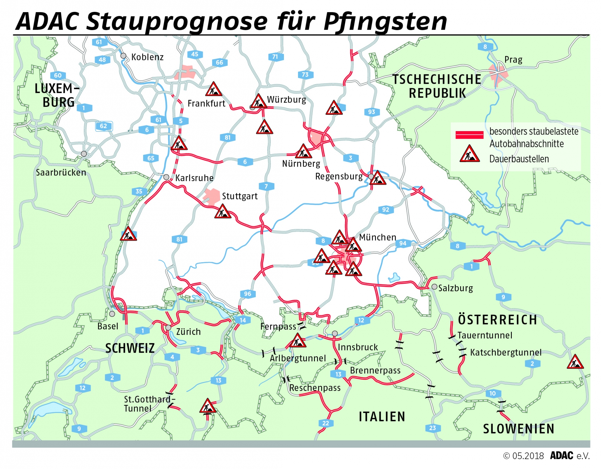 Viel Stillstand an Pfingsten